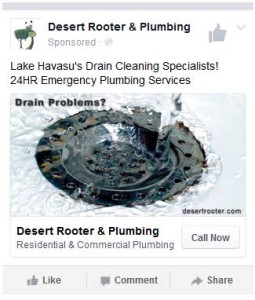 desert rooter and plumbing facebook ad