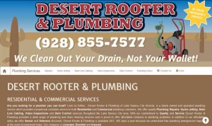 desert rooter and plumbing website screen shot